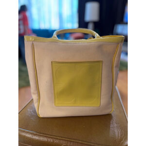 Women's Liz Claiborne Tote Bag Small Beige Yellow